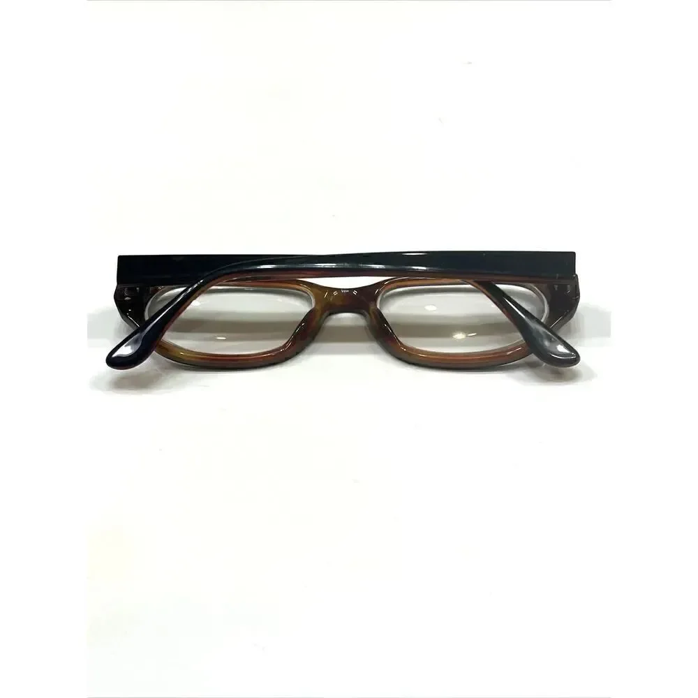 Ralph Lauren WS8 592 Black/Brown Oval Eyeglasses Frame Italy 50-16-135 Full Rim